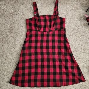 New Hot Topic Red Amd Black Plaid Dress